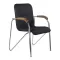 Кресло  "Samba CF-103", хром каркас, накладки "орех", кожзам черный, собрано, 532756 (Вариант 4) главное фото в маленьком размере